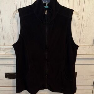 GAP Black Fleece Vest with Stand Collar